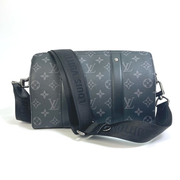 Louis Vuitton Monogram Eclipse City Keepall Crossbody Black - Picture 1 of 9